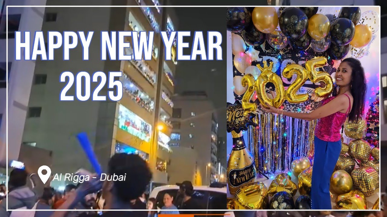 Happy New Year 2025 / Celebrated New Year Eve / Dubai / Huge Crowd at Al Rigga to Welcome New Year