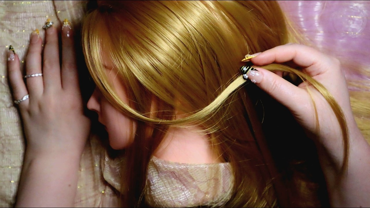 ASMR Soft Face Touching 🌙 Hair Brushing & Tracing