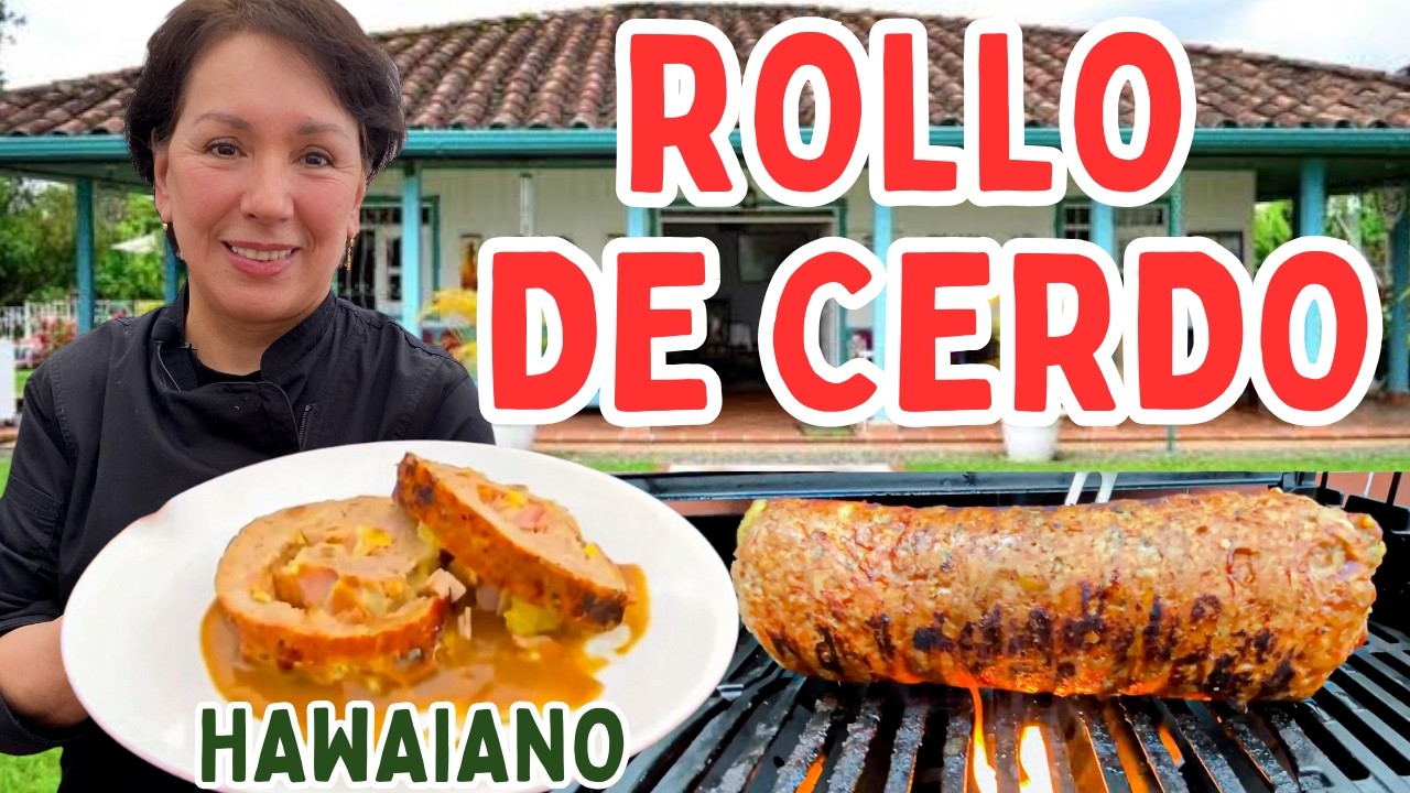 ROLLO NAVIDEÑO DE CERDO RELLENO A LA PARRILLA ESTILO HAWAIANO | RECETA NAVIDEÑA FÁCIL Y DELICIOSA