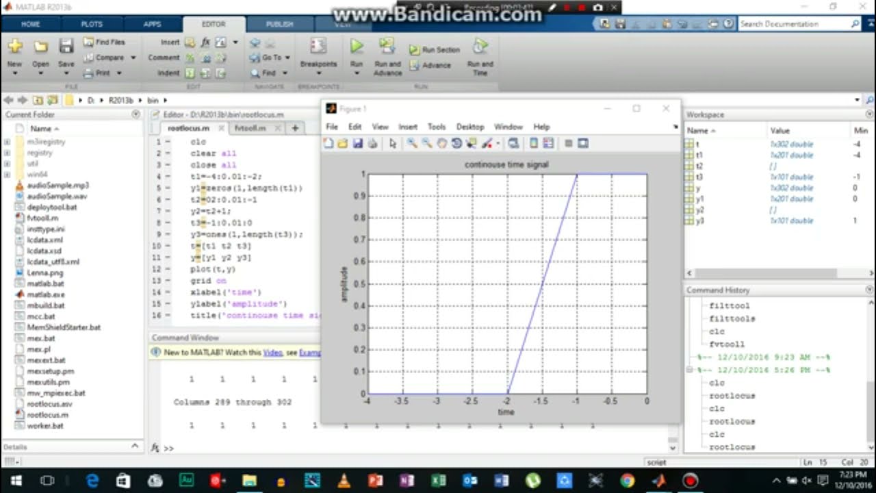 How to plot continuous time signal in Matlab