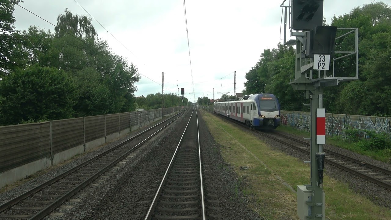 Barnten (station); passing Transdev Hannover (SBH) S4 train (20250528) (1 Clip)