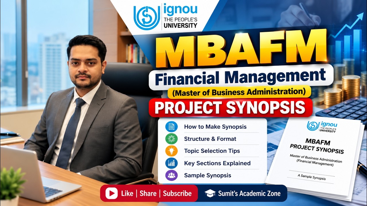 IGNOU MBAFM Project Synopsis (MMPP-1) | Project Proposal | How to Make MBAFM Synopsis | Guide