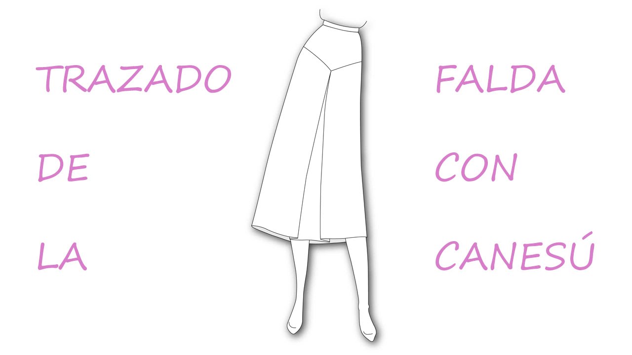 Como hacer un patrón o molde de falda con canesú y tablón.