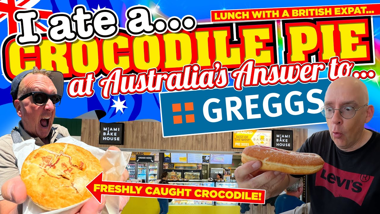 I ATE a CROCODILE Pie and other TASTY TREATS at Australia's answer to GREGGS with another EXPAT!