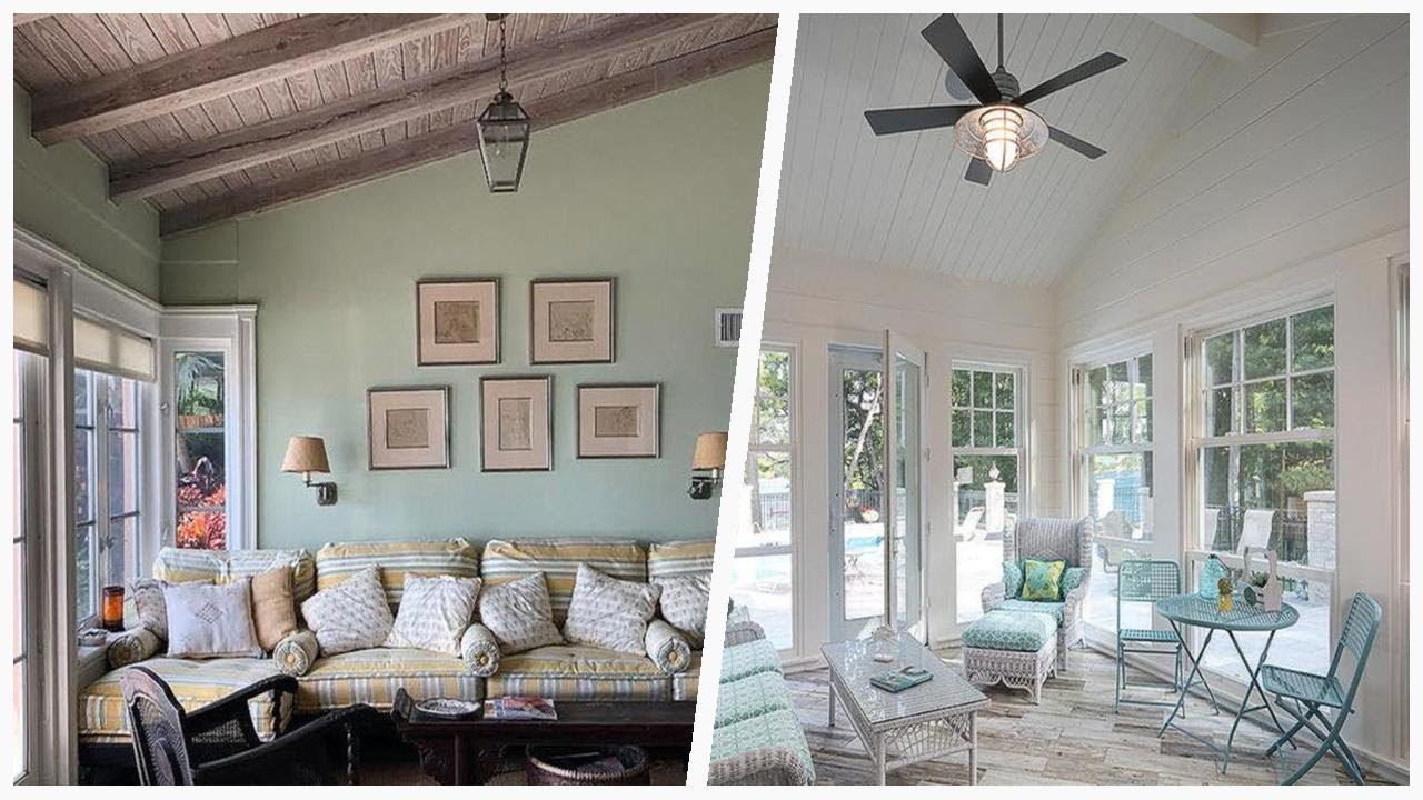 75 Coastal Gray Floor Sunroom Design Ideas You'll Love 😊