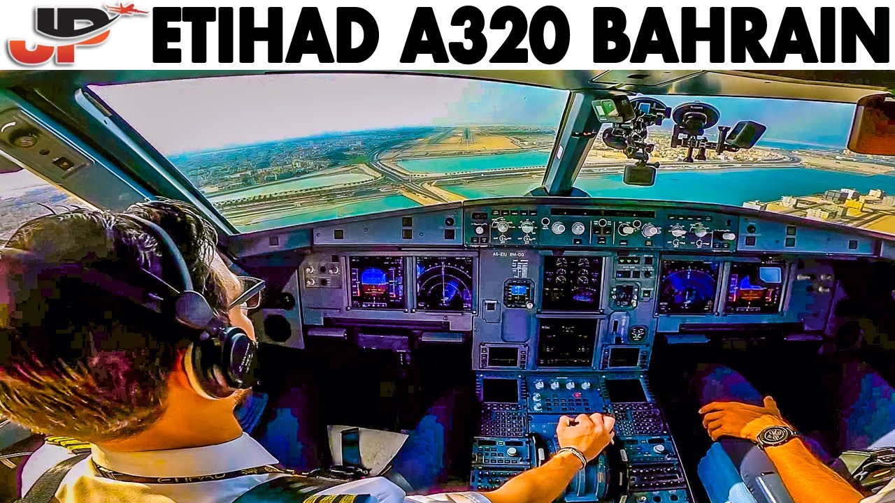 Etihad Airbus A320 Approach & Landing at Bahrain International
