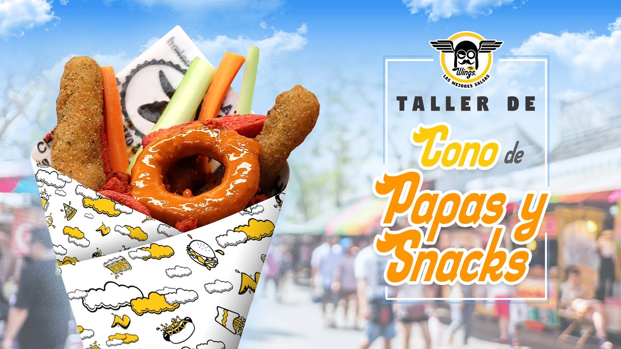Aprende a hacer deliciosos conos de papas, alitas y más snacks.