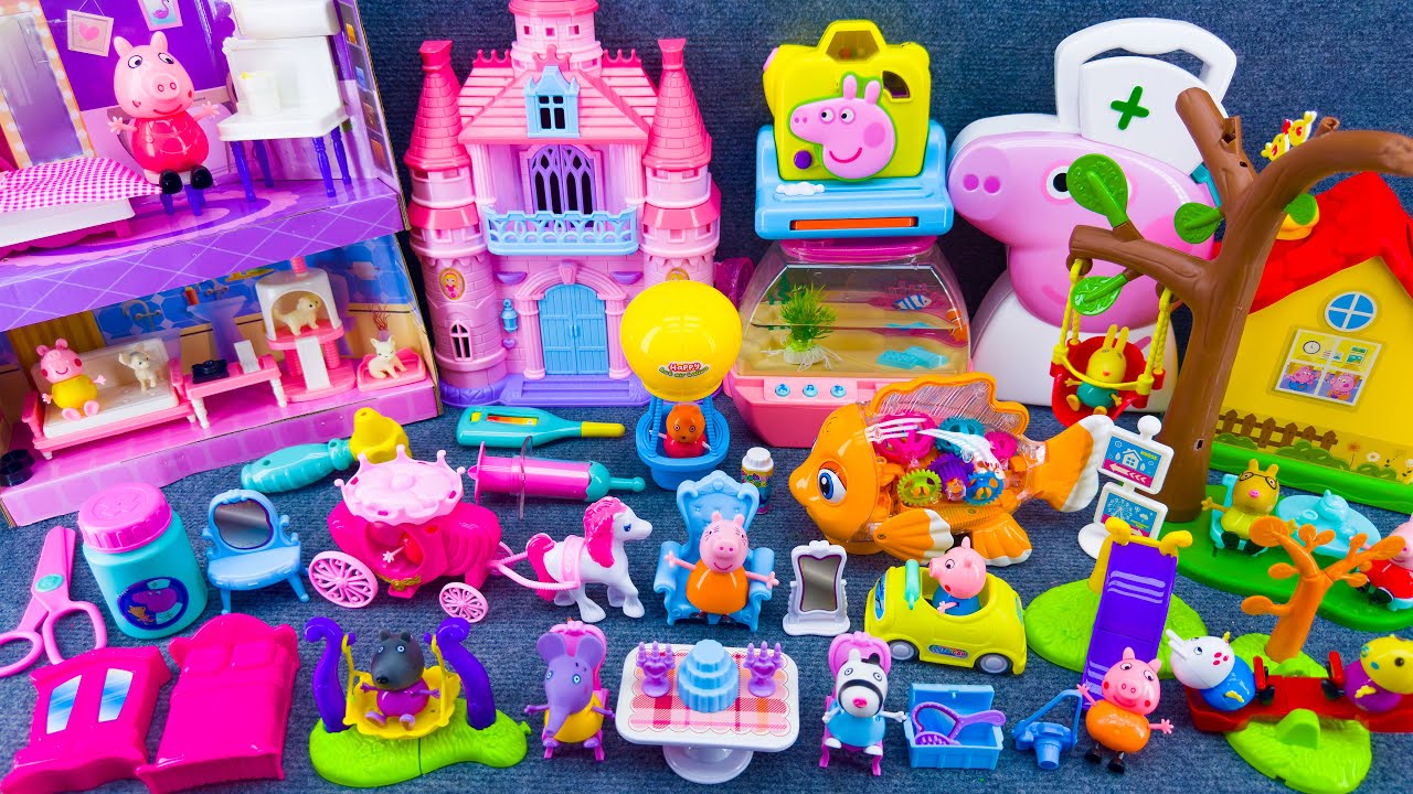 18 Minutes Satisfying Unboxing Peppa Pig Family Castle Playset, Peppa Pig Playground Toys Review