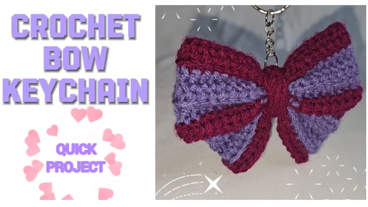 How to crochet a bow keychain| Crochet keychain tutorial