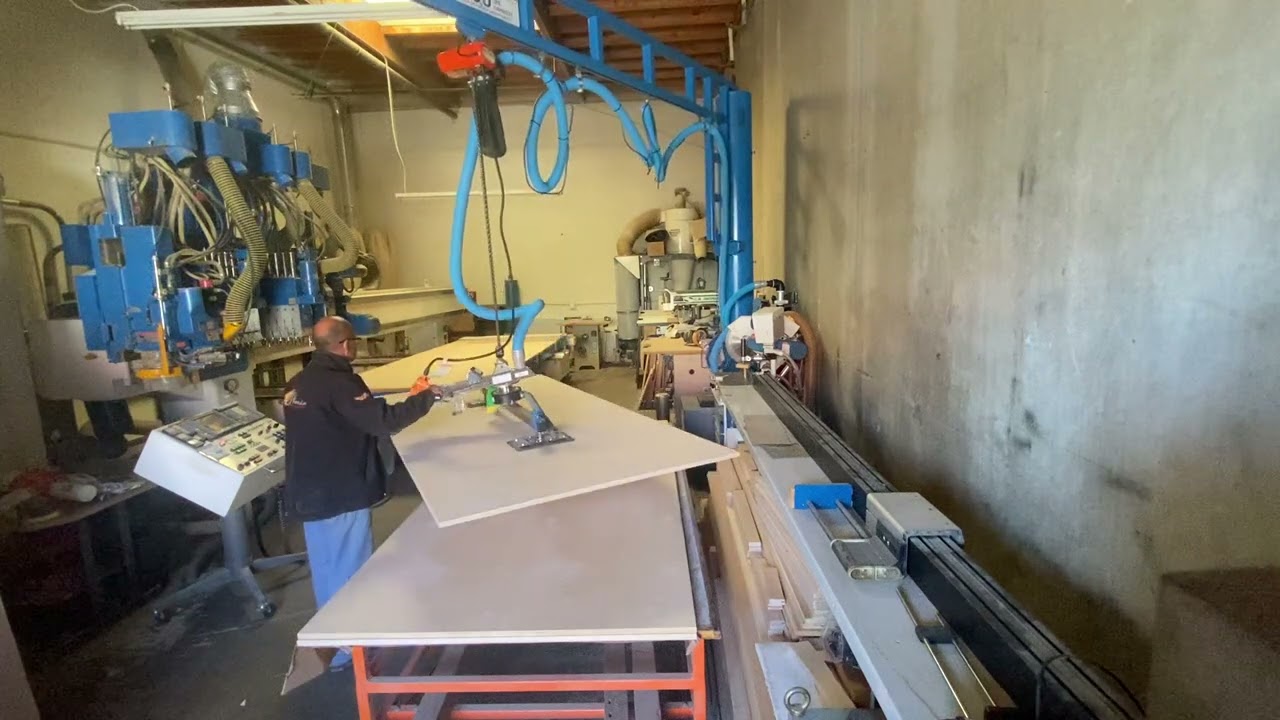 Gorbel Crane with CM Chain Hoist and Anver Vacuum Lift