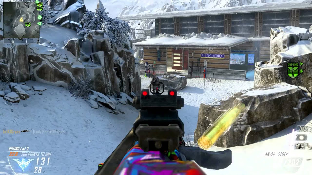 CoD BO2 PC: AN-94 Nuclear on DownHill DLC Map - Domination 52-0 / 38 GS