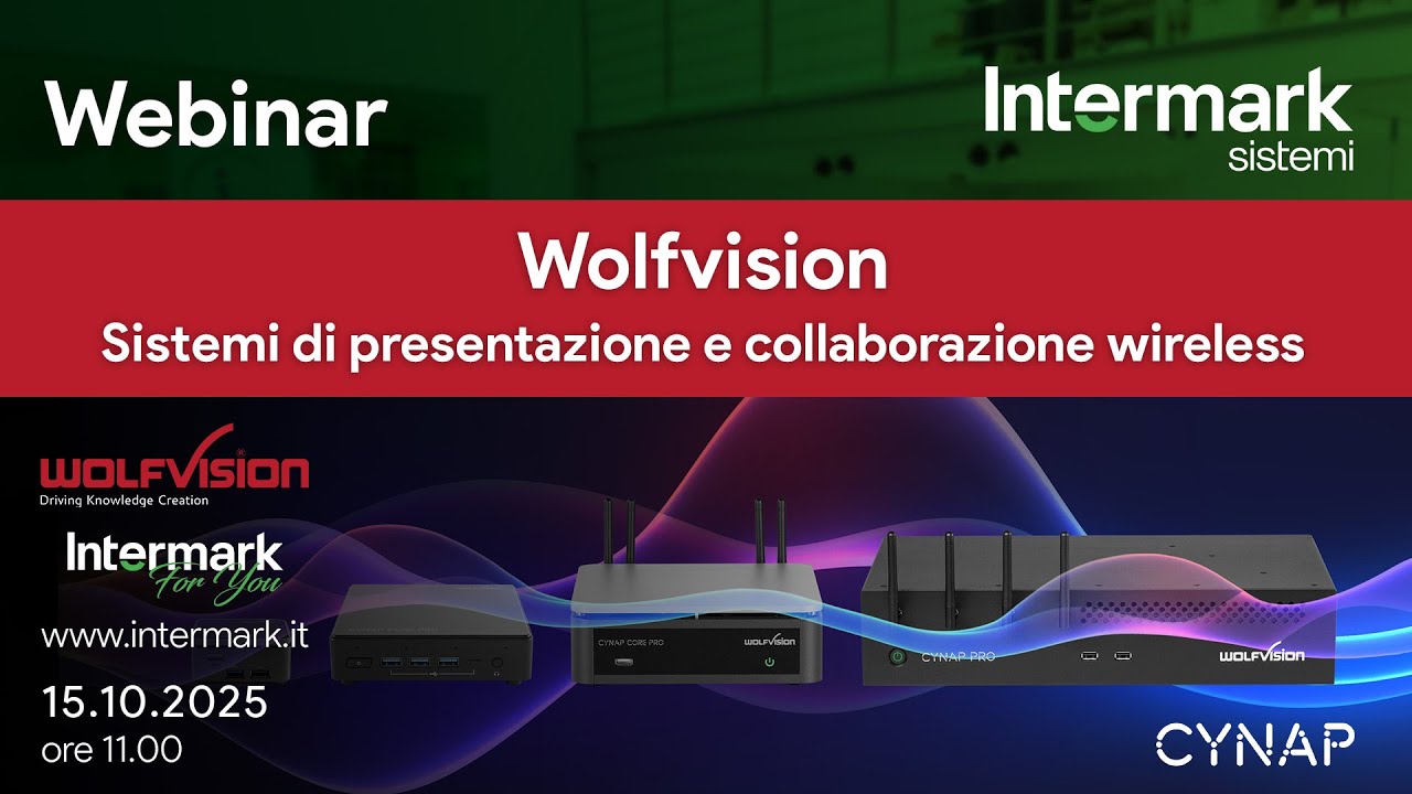 Wolfvision – Sistemi di presentazione e collaborazione wireless | Webinar Intermark Sistemi