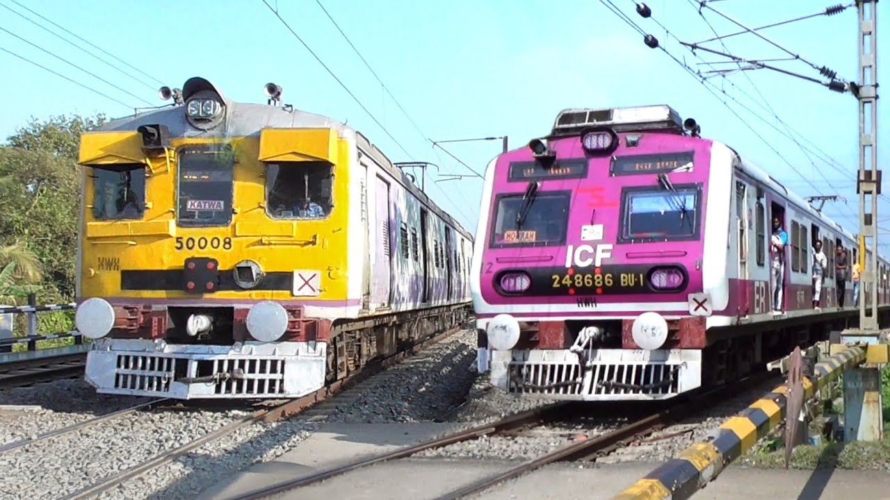 Back to Back Different Types Fast EMU Local Trains & Express Trains Skip Busy Level Crossing | IR