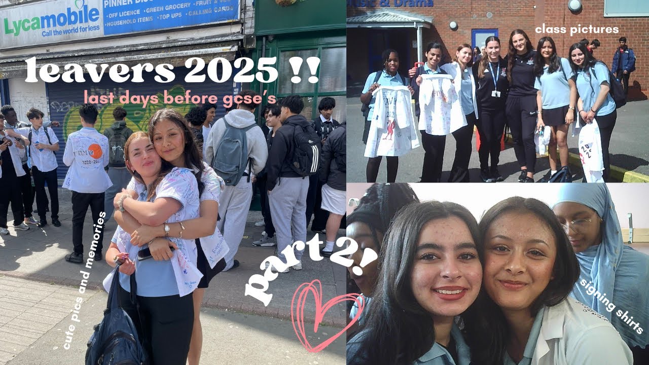 leavers day 2025 (part 2)💘  last days of yr 11, hangout w/ friends, signing shirts, vlog!