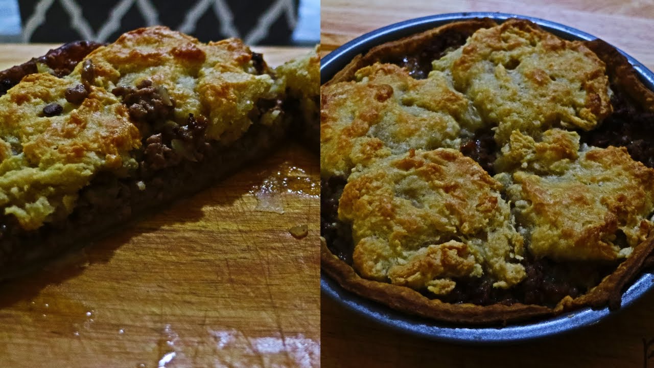 Dumpling Topped Ground/Minced Beef & Onion Pie Recipe