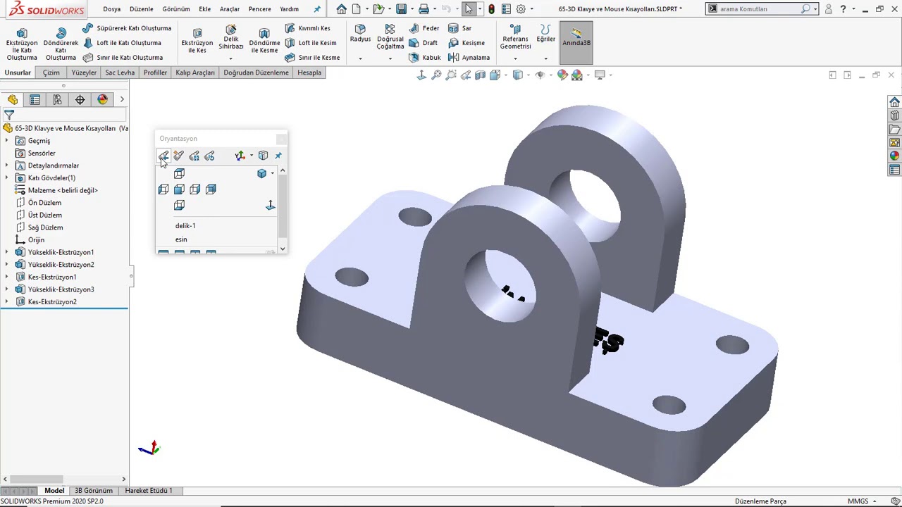 SolidWorks Oryantasyon Kullanımı | View Orientation Detaylı Anlatım