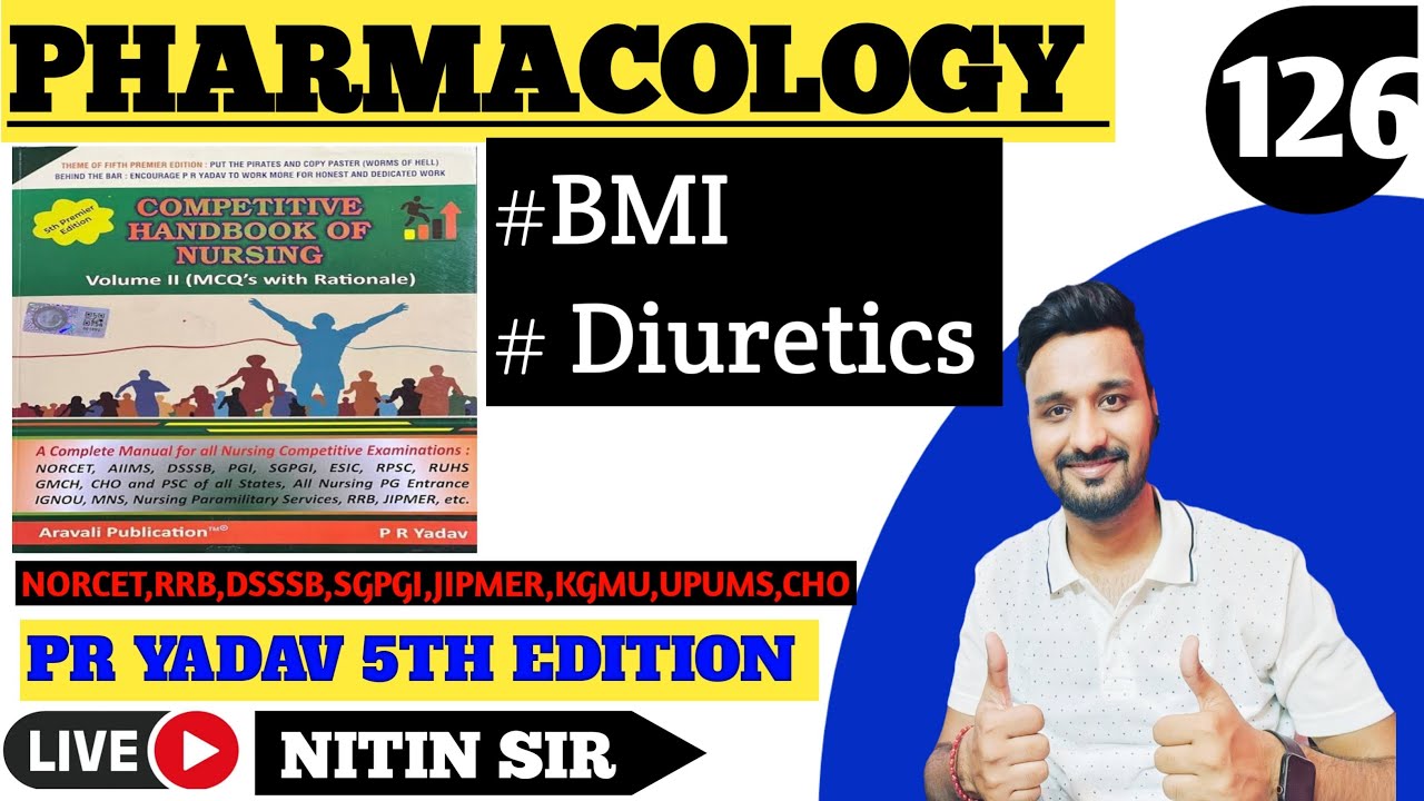 PR YADAV BOOK 5thEDITION REVISION CLASS 126/LIVE 157(PHARMACOLOGY )
