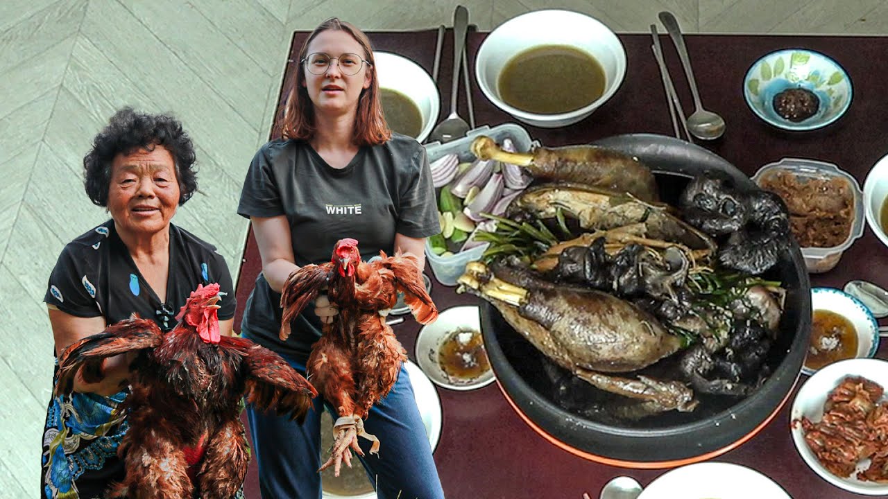 Ловим кур и готовим Пексук! (корейская кухня, корейская деревенская жизнь)