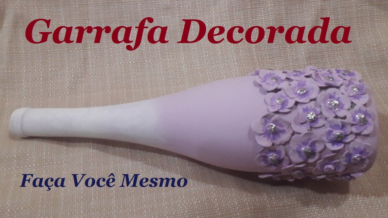 GARRAFA DECORADA - FLORES COM MASSA DE BISCUIT @lucibuzo