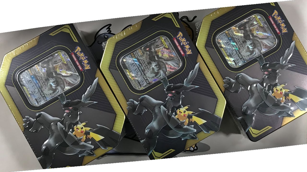 3 Pikachu & Zekrom Tag Team GX Tin Boxen! Pokemon Booster Unboxing Opening