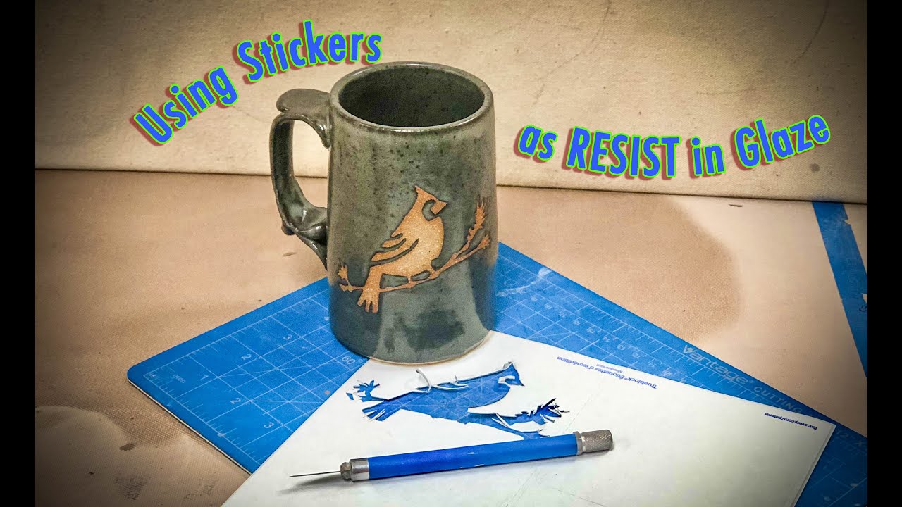 Using Sticker Paper to Cut Resists When Glazing Pottery!