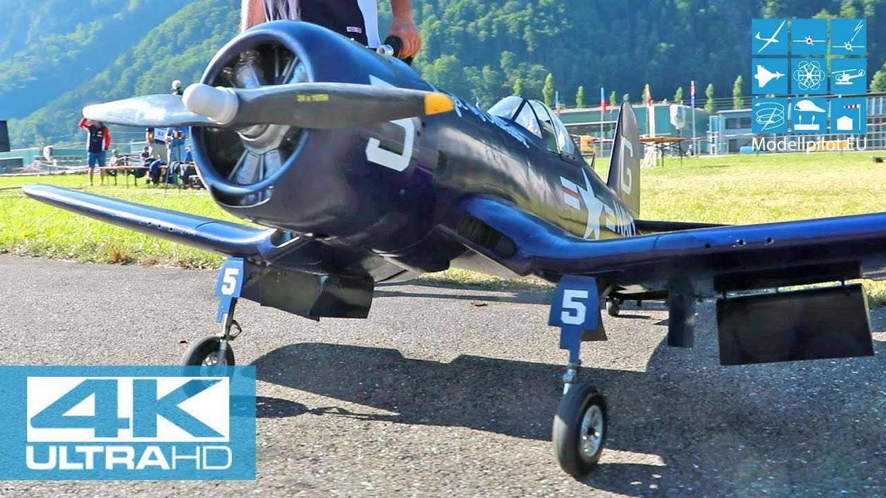 F4U-4 CORSAIR RC WARBIRD 1:5,5 PER HOLMEN (NOR) F4 SCALE WORLD CHAMPIONSHIP 2018 MEIRINGEN [4K]