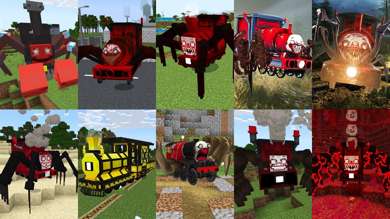 ВСЕ ВИДЫ ЧУ ЧУ ЧАРЛЬЗА В МАЙНКРАФТ CHOO-CHOO CHARLES MINECRAFT ADDON BEDROCK МОДЫ SCP
