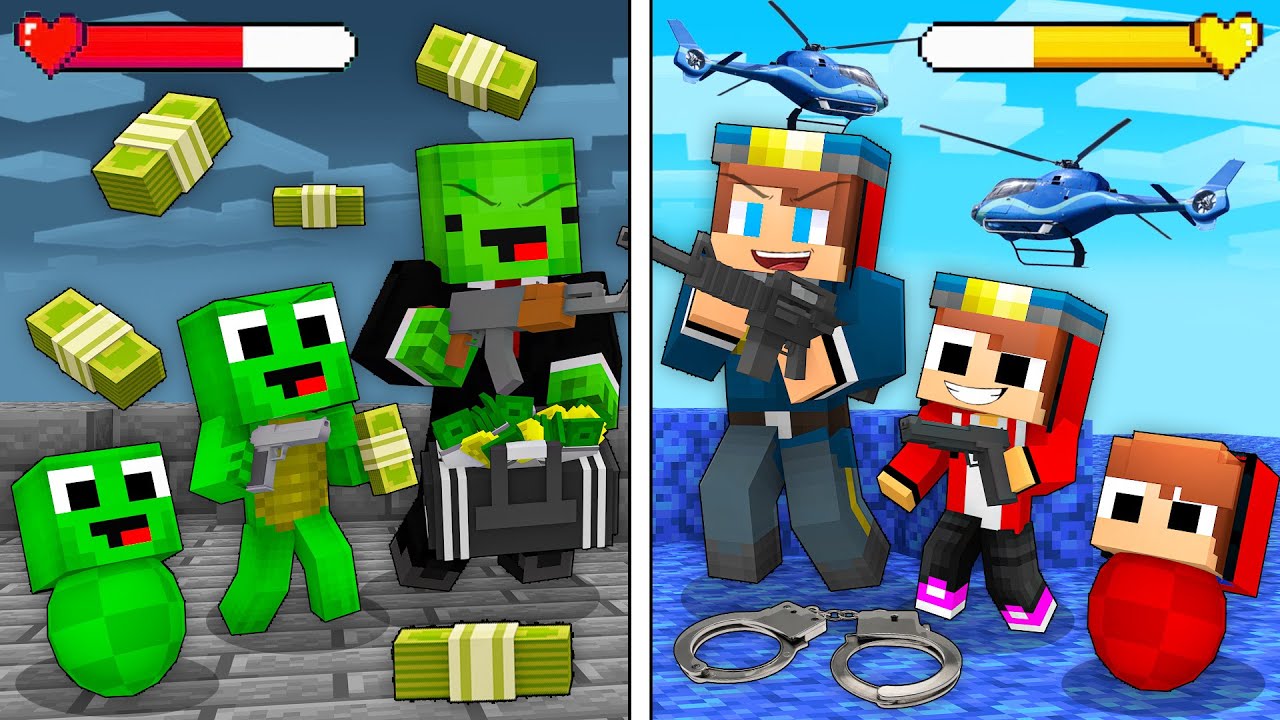 Mikey MAFIA vs JJ FBI Life Cycle Survive Battle in Minecraft - Maizen