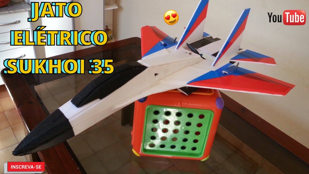 Jato el&eacute;trico / Aero modelo el&eacute;trico Su35 / Avi&atilde;o de isopor/ avi&atilde;o feito em depron.
