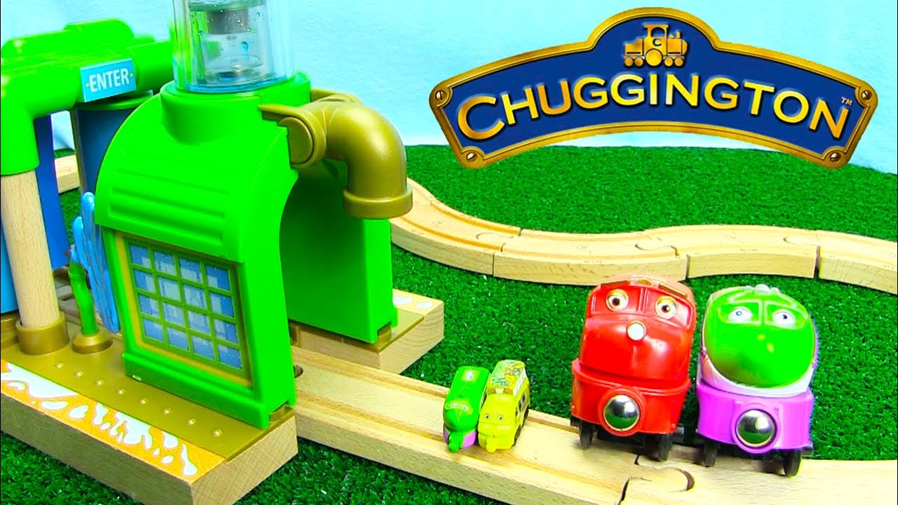 Chuggington Trains Wooden Chug Wash for Wooden Railway Tracks with Surprise Eggs