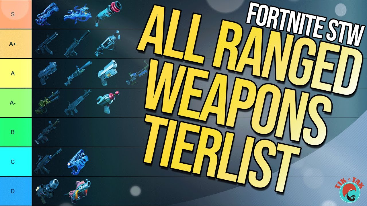 Fortnite Save The World // RANGED WEAPON TIERLIST // Every Single Weapon Is Ranked!  12/04/2019