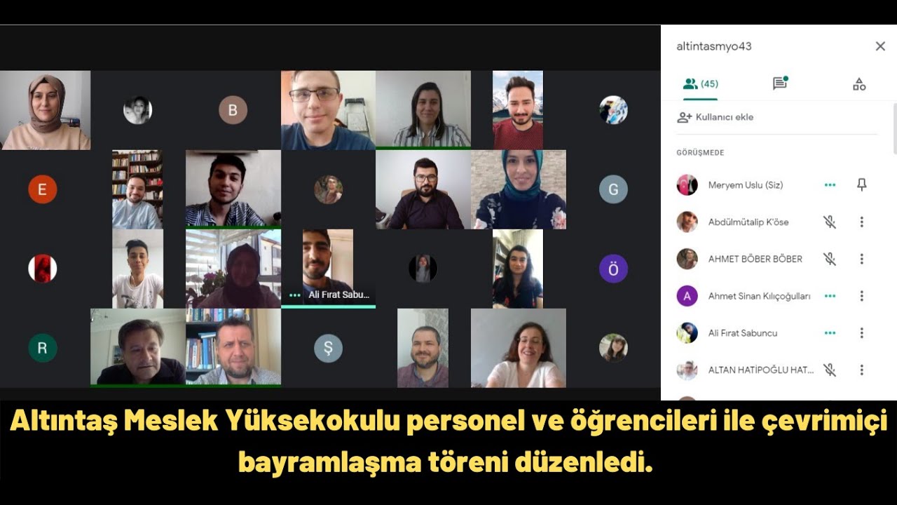 Altıntaş Meslek Yüksekokulu Çevrimiçi Bayramlaşma Töreni