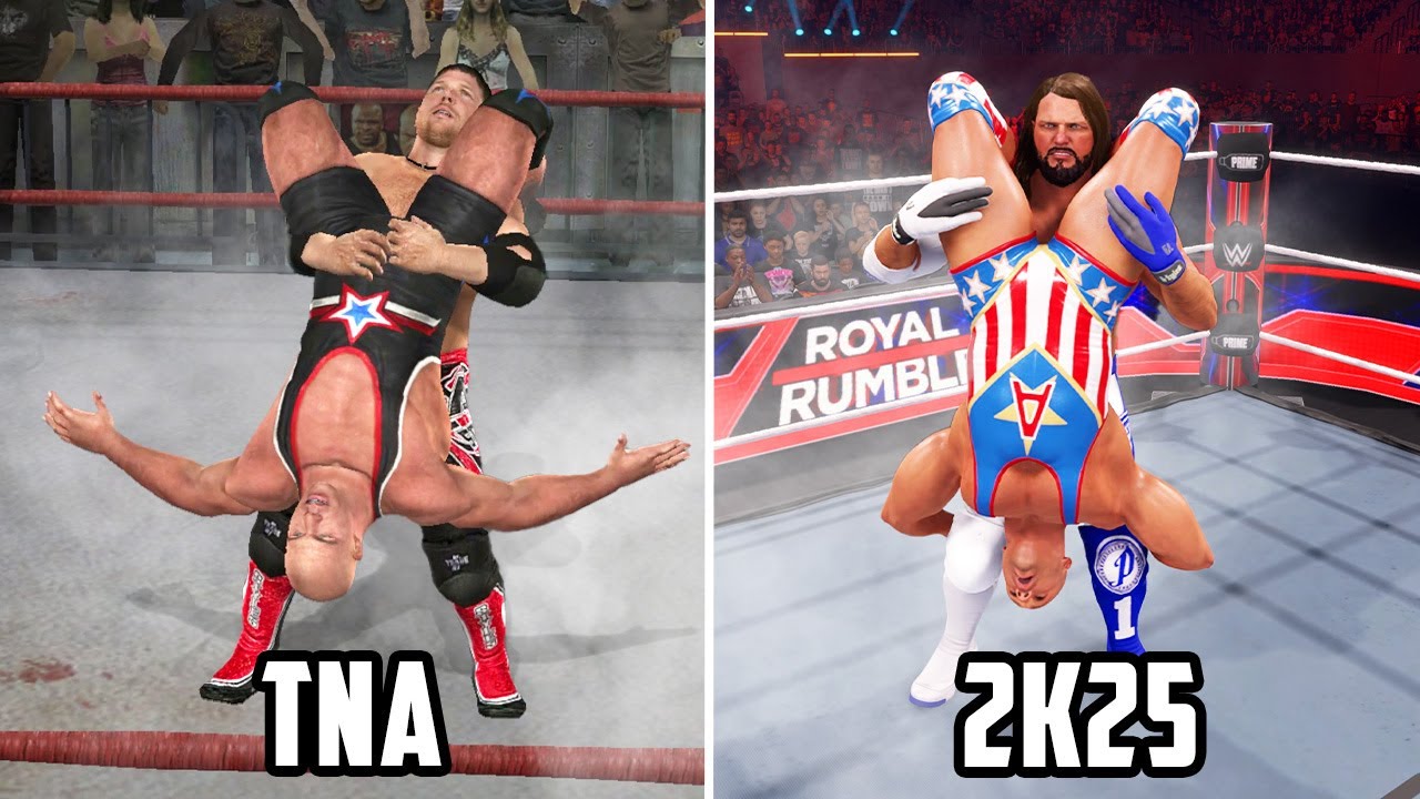WWE 2K25 против TNA Impact Game — Сравнение финишеров