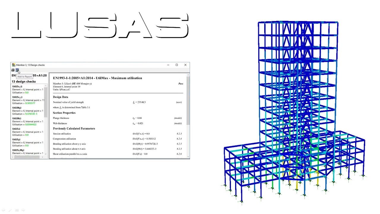 Steel frame design to EN1993-1-1 Eurocode 3 (buildings) using LUSAS