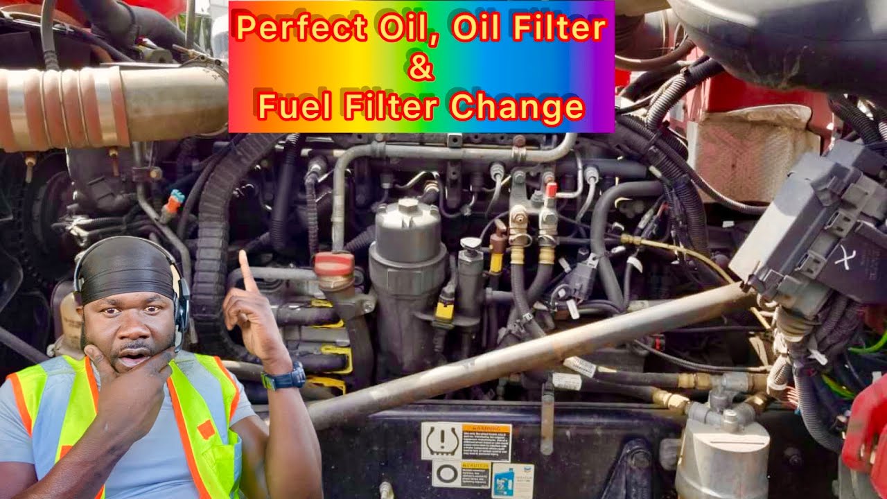 How To Change Oil, Oil Filter & Fuel Filter On Kenworth T680 | Paccar | Peterbilt MX13