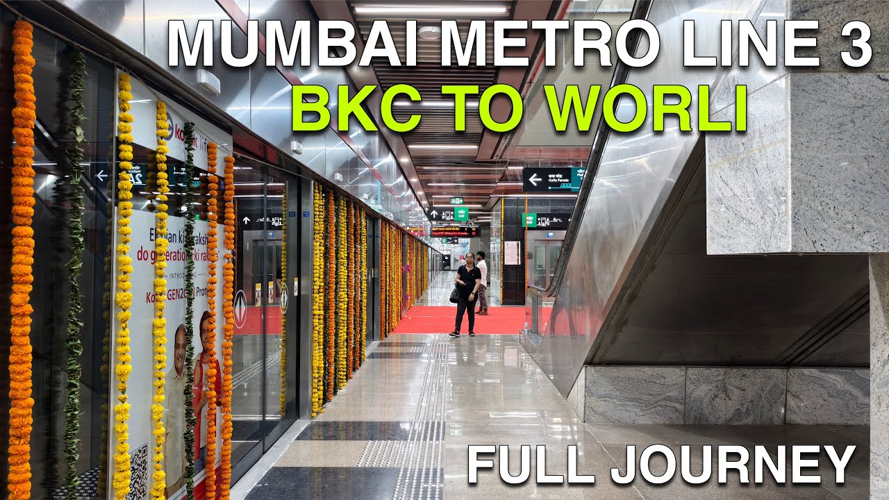 Mumbai Metro Line 3 | Newly Inaugurated✨ Phase 2A; BKC to WORLI | Complete Journey