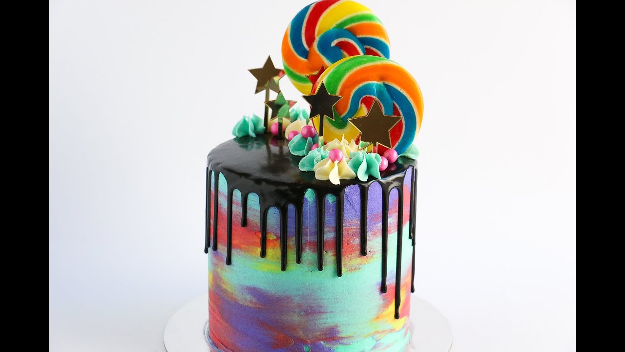 Loaded Watercolour Drip Cake- Rosie's Dessert Spot