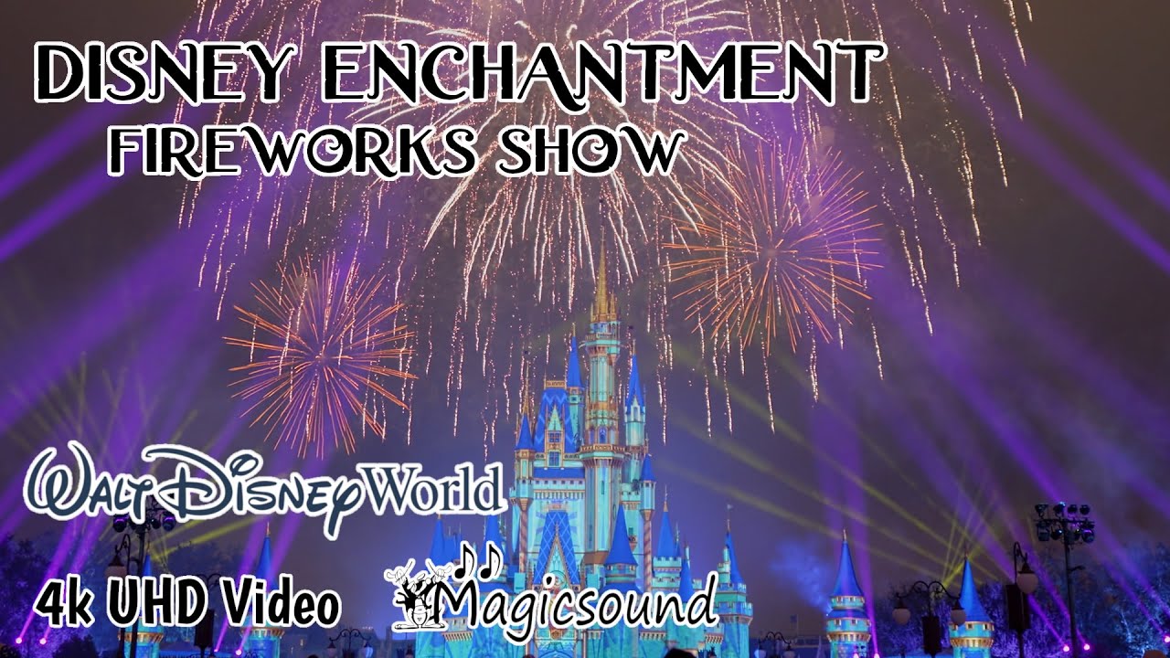 Disney Enchantment Fireworks - Wide Angle Full Sky POV - Magic Kingdom After Hours - [4k - UHD]