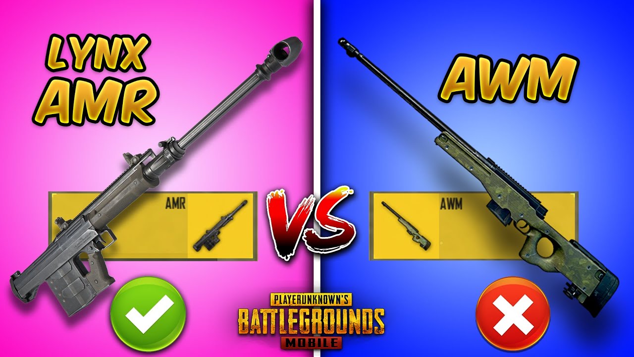 Lynx AMR vs AWM (PUBG Mobile/BGMI) Ultimate Weapon Comparison Guide/Tutorial (New Sniper Rifle) Tips