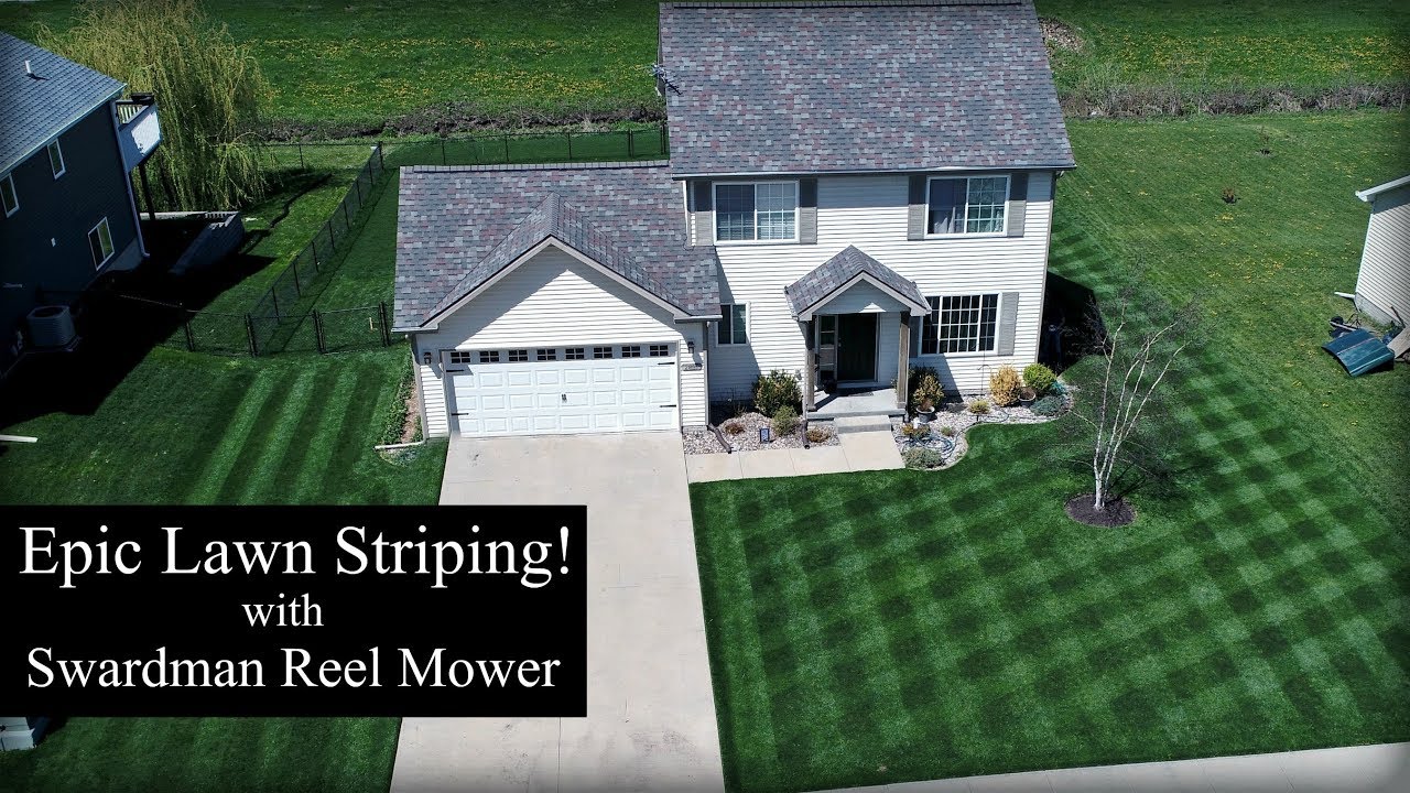 Epic Lawn Striping! - Swardman Edwin 2.0 Reel Mower Mowing
