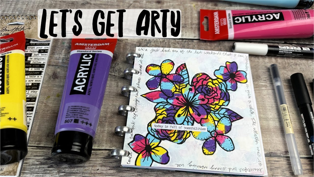 Let's Get Arty 🌸 Fun Floral Art Journal Page