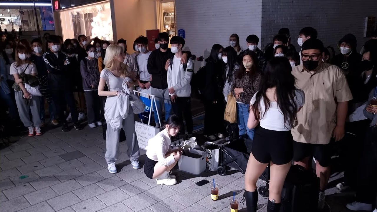 THURSDAY. CLOCK. BUSKING PREPARATION. LONG TIME NO SEE. HONGDAE STREET.