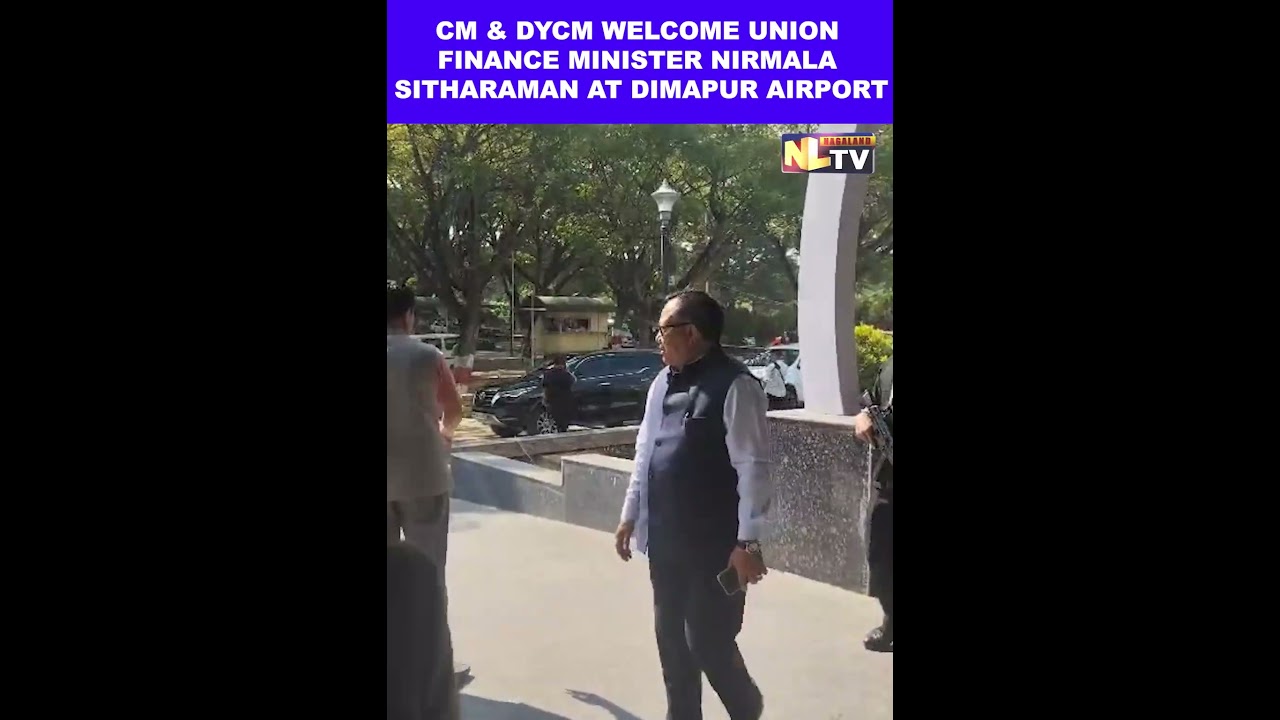 CM & DYCM WELCOME UNION FINANCE MINISTER NIRMALA SITHARAMAN AT DIMAPUR AIRPORT