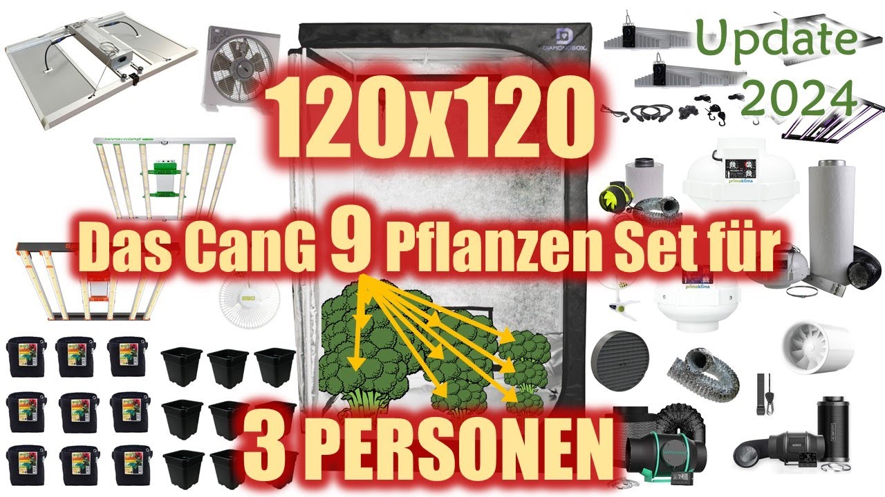 Growbox 120x120x200 🥦 | Das beste LED Komplettset 2024 | Legalisierung Eigenanbau | Ertrag
