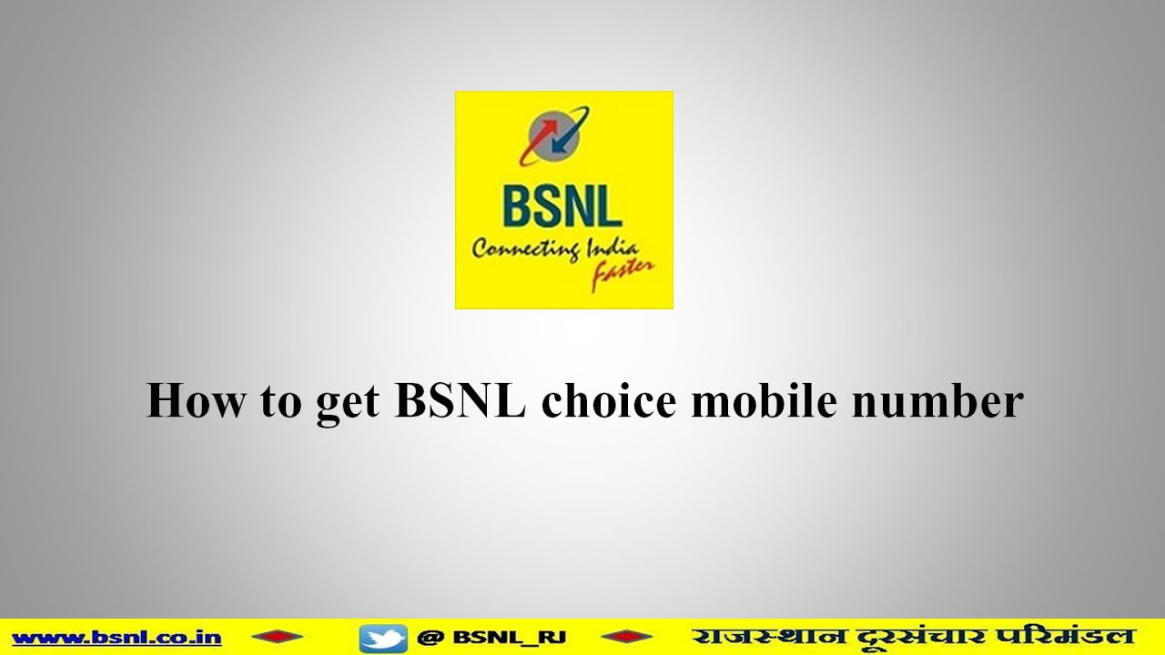 How to get #BSNL choice mobile number.