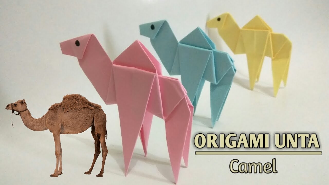 tutorial membuat origami unta dengan mudah | origami binatang
