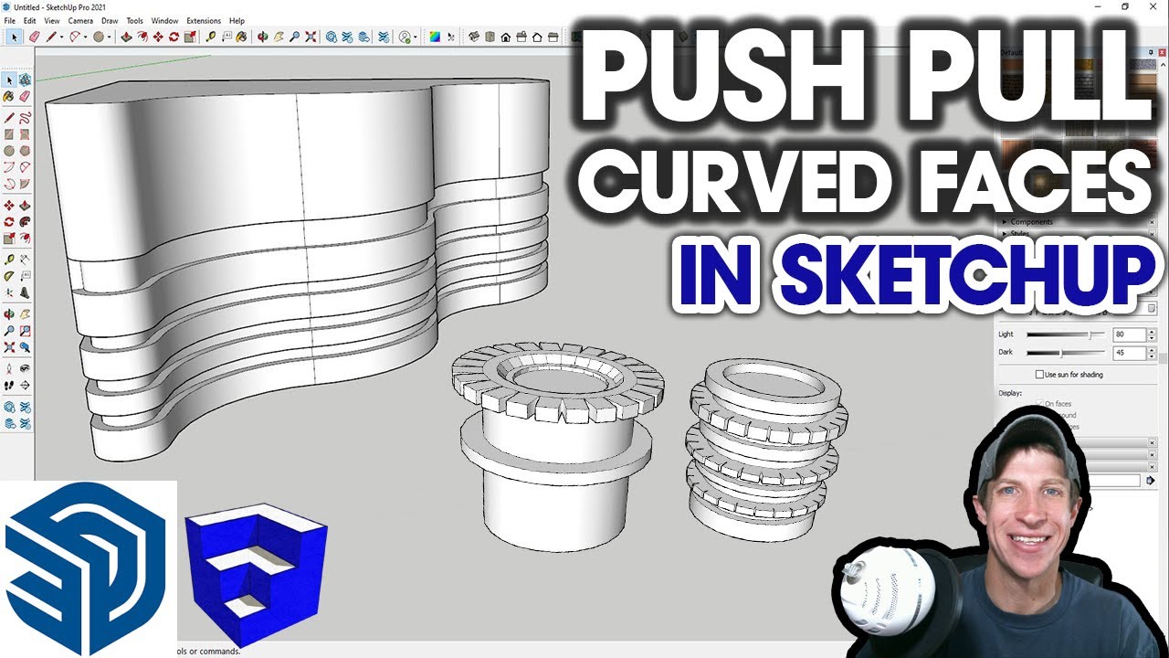 ТЯНУТЬ/ТОЛКАТЬ Изогнутые грани в SketchUp?