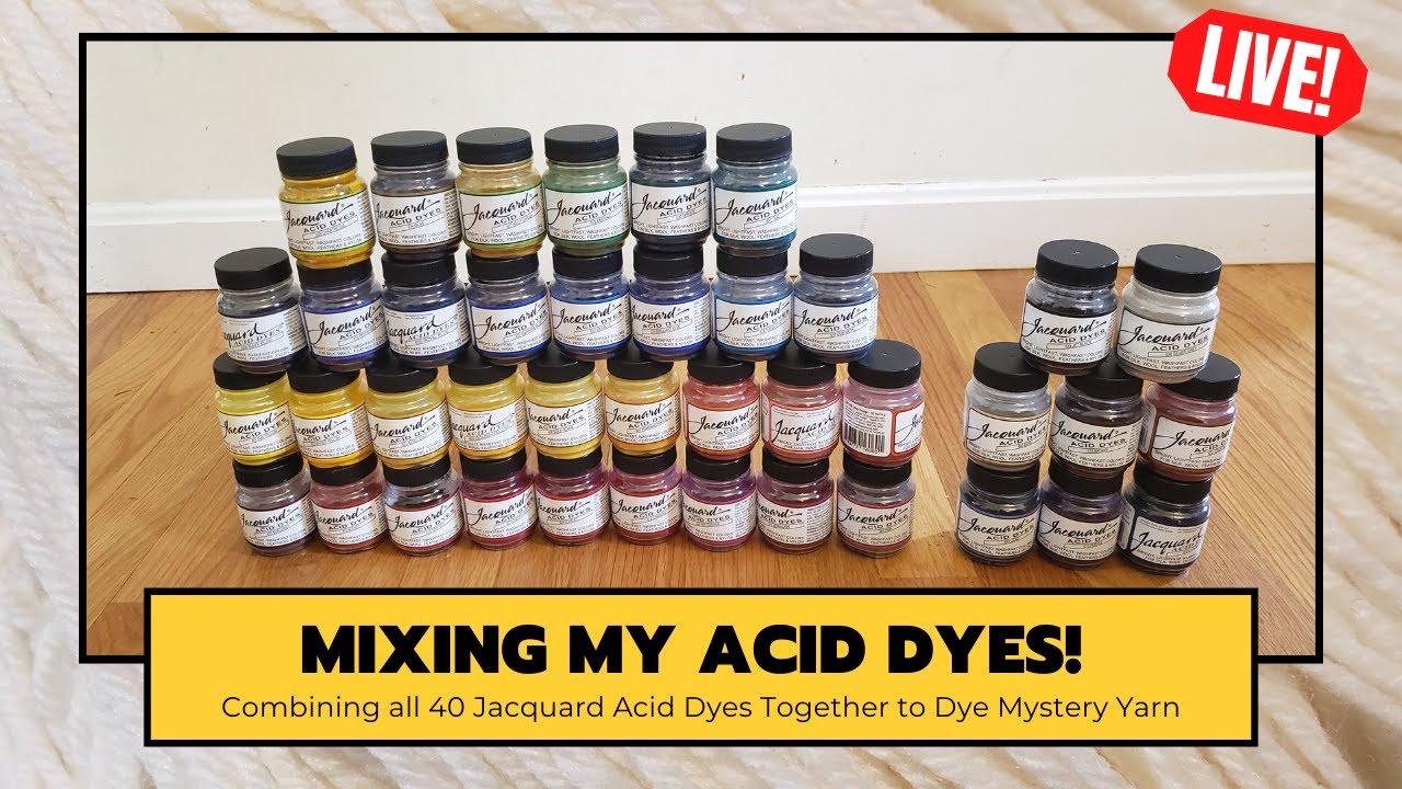 Mixing All Jacquard Acid Dyes - LIVE!  (Combining 40 Colors to Dye Yarn!)