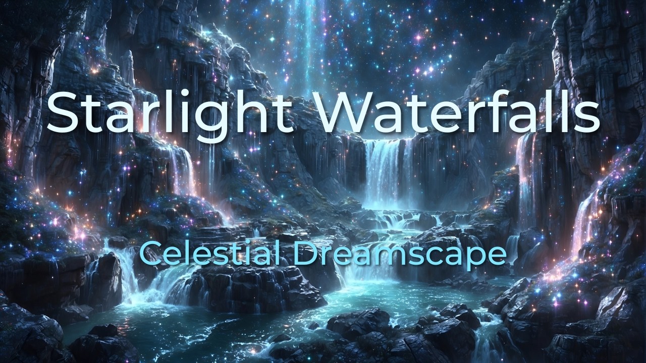 Starlight Waterfalls | Celestial Dreamscape Ambience · 1 Hour