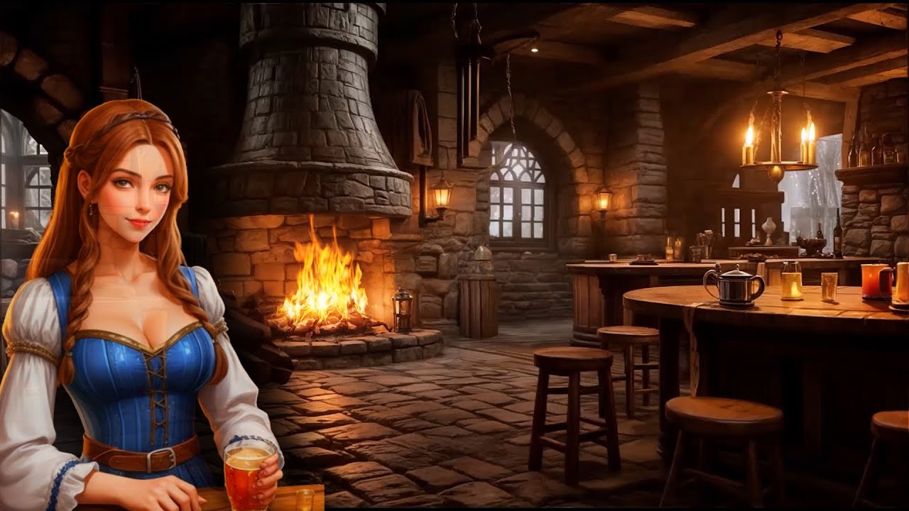 Night at The Witcher's Tavern Medieval Fireside Winter Ambience and a Taste of Medieval Times